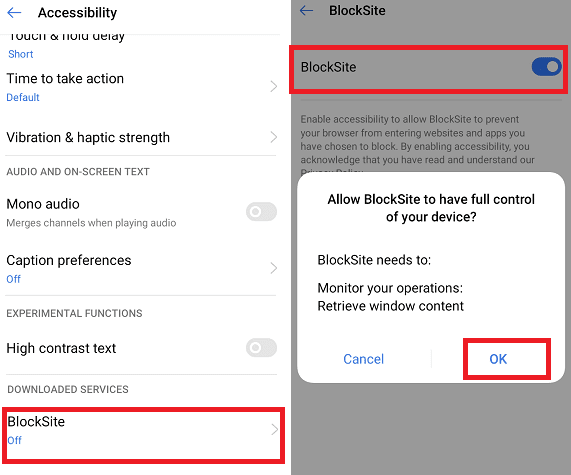 How to block websites on Android