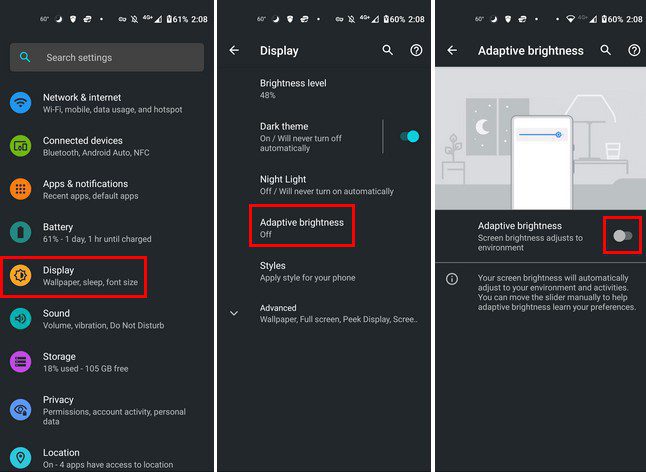 How to enable adaptive brightness on Android