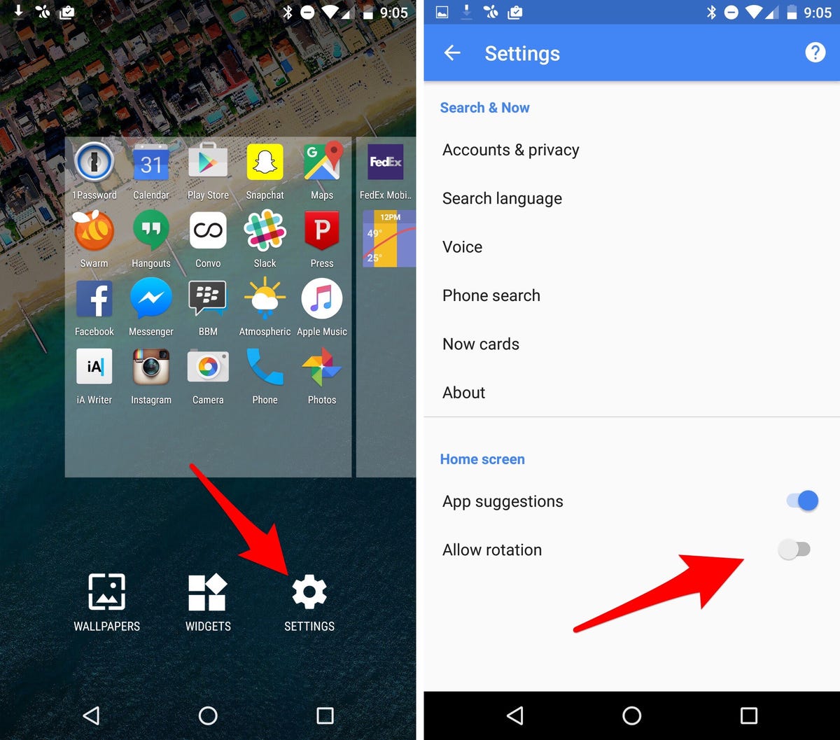 How to enable autorotate on Android