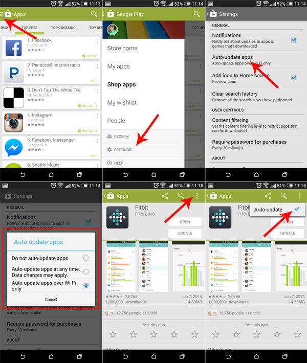 How to enable autoupdate on Android