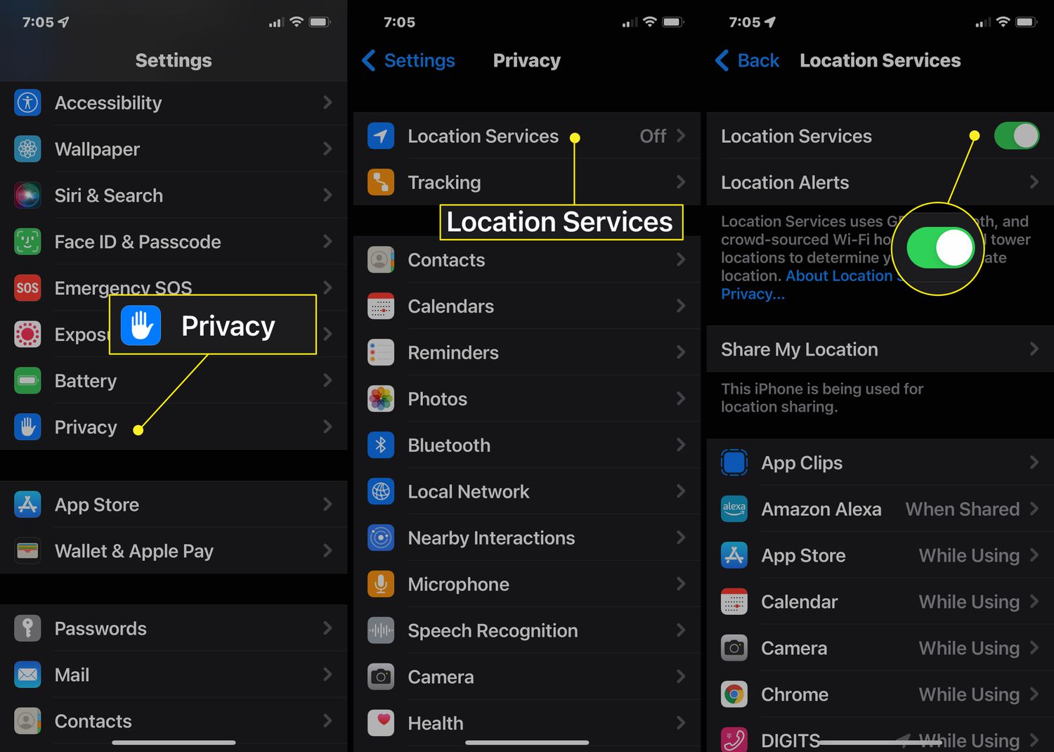 How to enable location services on Android