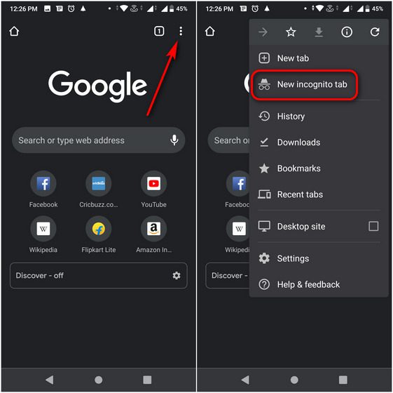 How to enable private browsing on Android