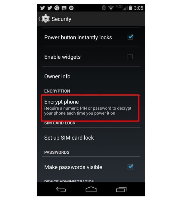 How to encrypt an Android device