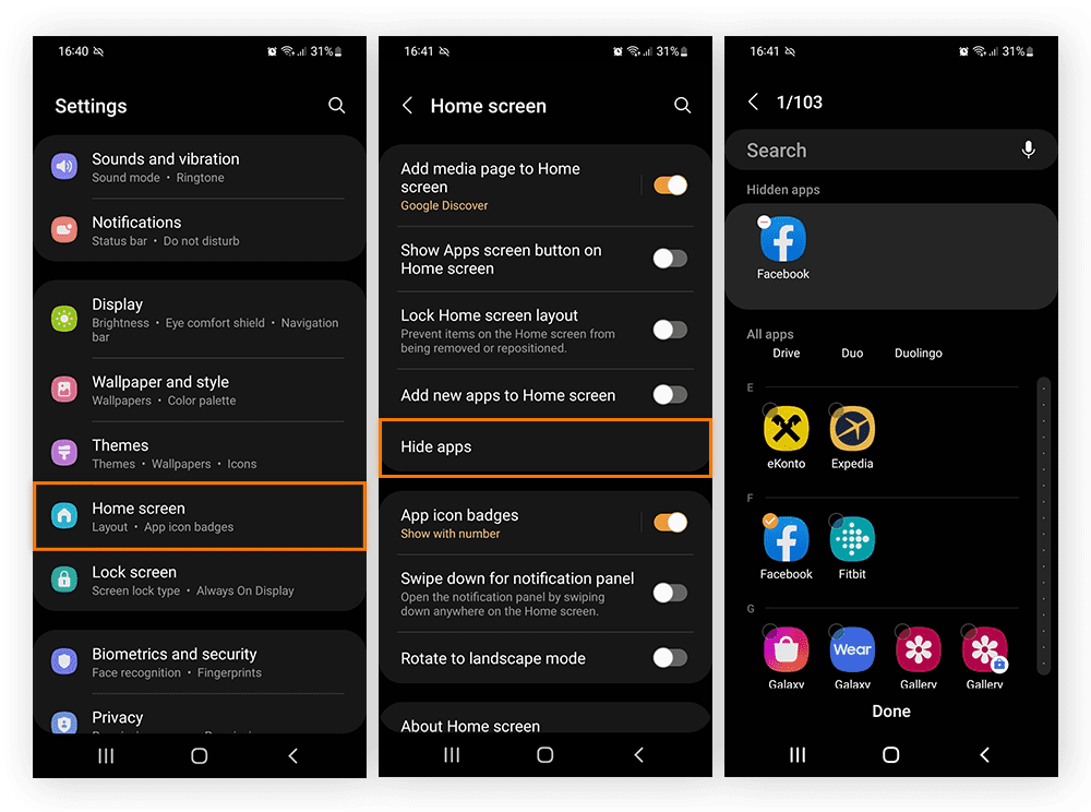 How to hide apps on Android