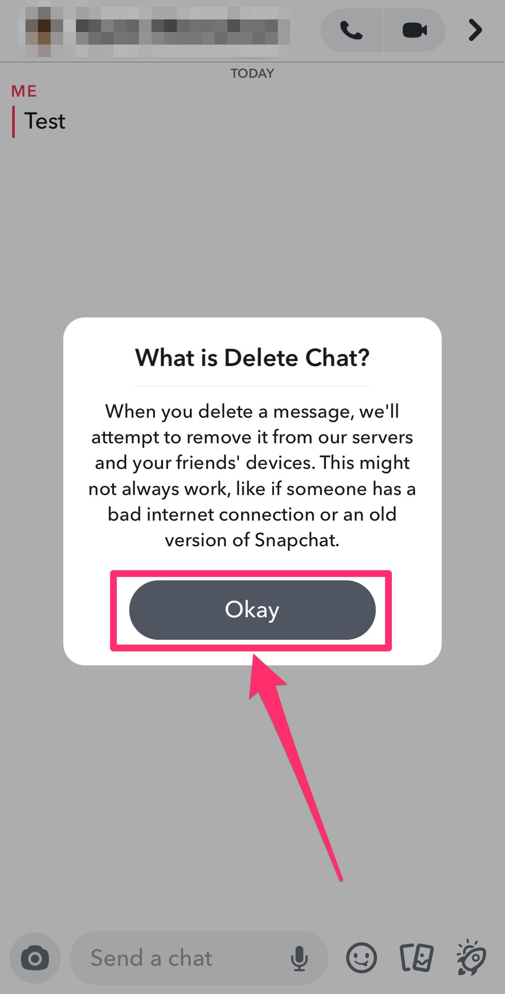 how to delete snapchat message