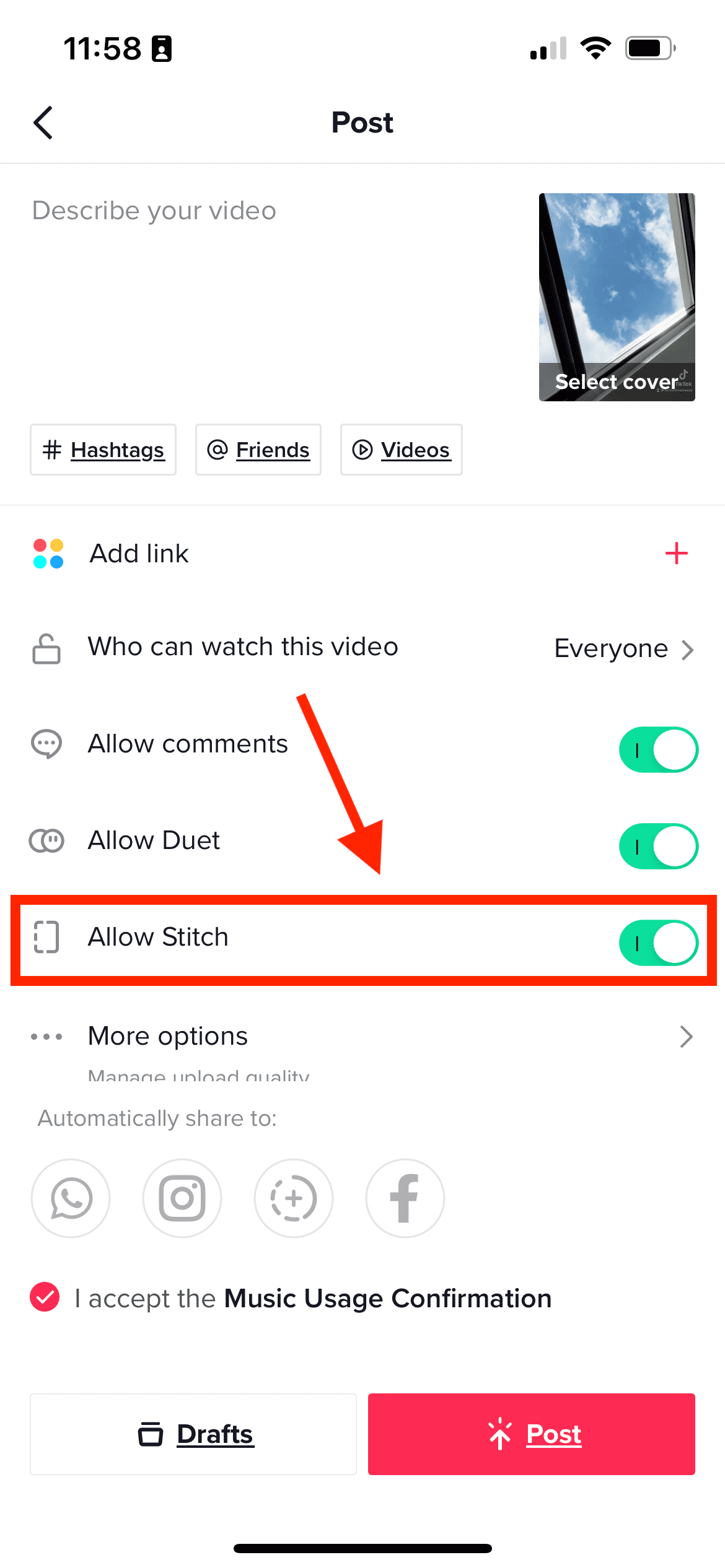 how to stitch on tiktok